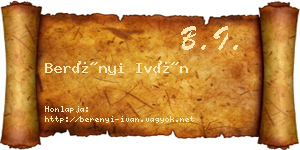 Berényi Iván névjegykártya