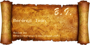 Berényi Iván névjegykártya