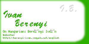 ivan berenyi business card